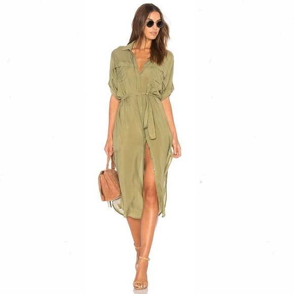 Faithfull the Brand Dresses & Skirts - Faithfull The Brand Gigi Shirt-Dress in Plain Sage